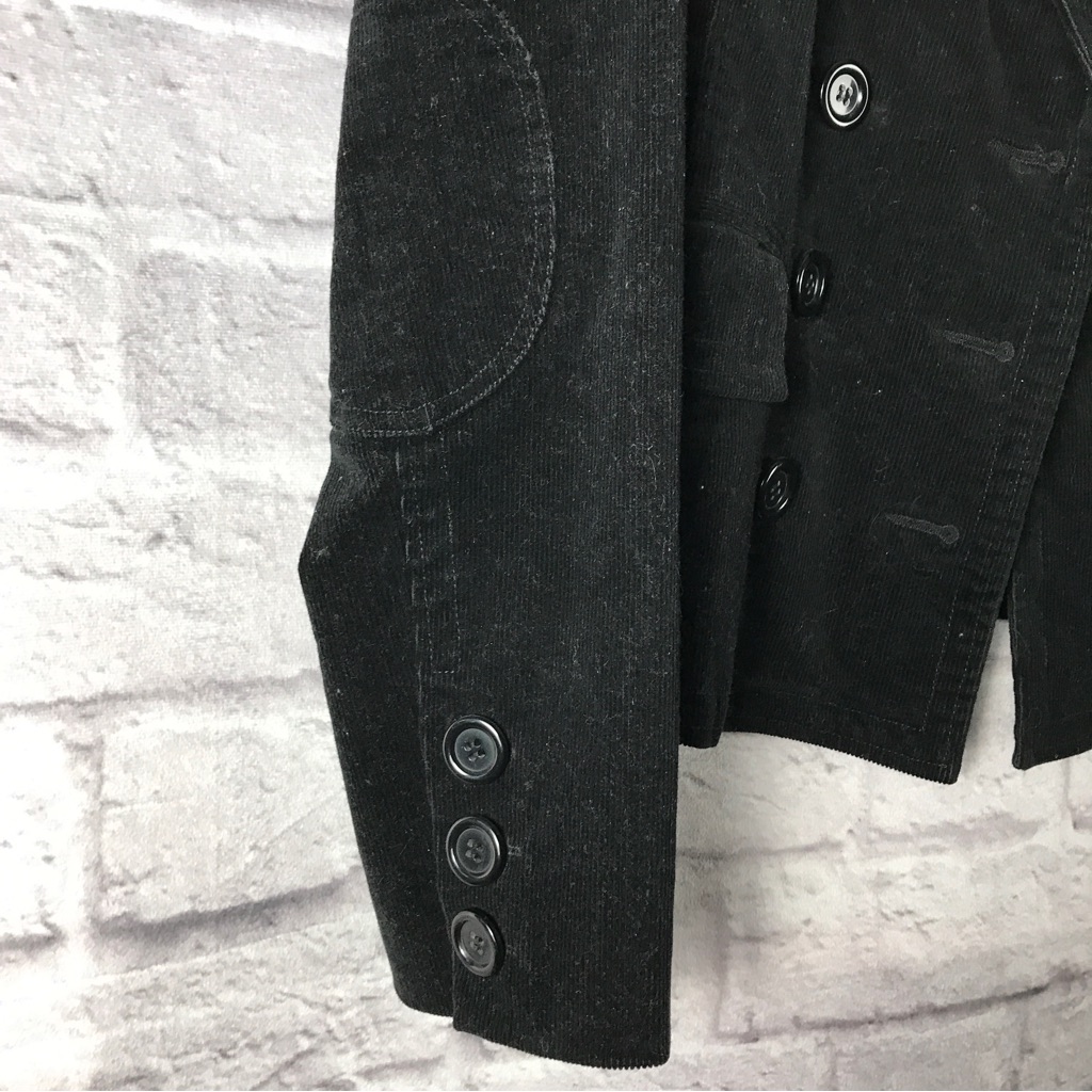 Nw0t Corduroy Elbow Patch Blazer Moda International Double Breasted Coat Vs — image 3 of 8